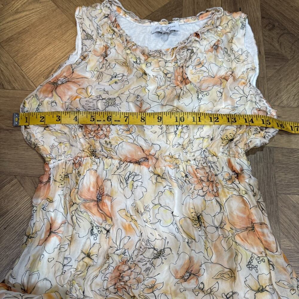 Le Ragazze Womens Sleeveless Midi Dress Size Large Floral Silk Blend Lined Italy - Picture 7 of 12